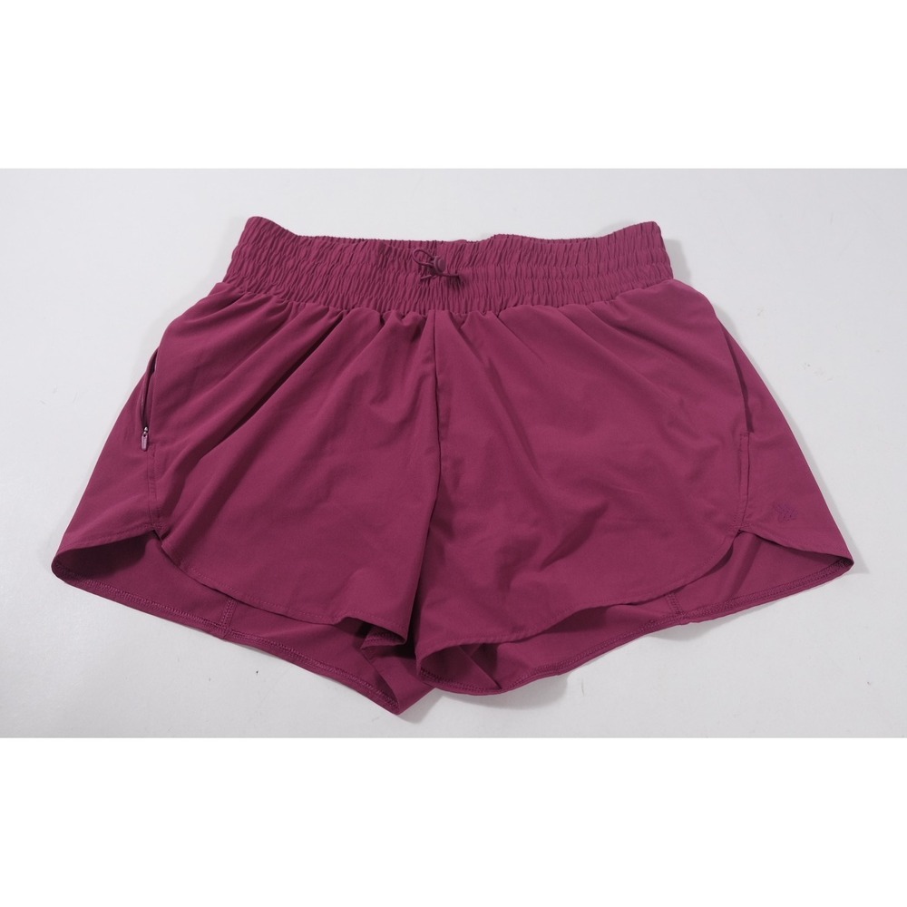 All In Motion Shorts Womens M Purple Running Athletic Smocked Waist Pockets